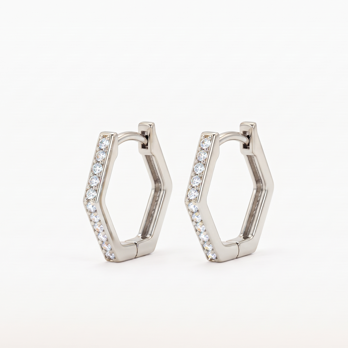 hexagon huggie earrings​

