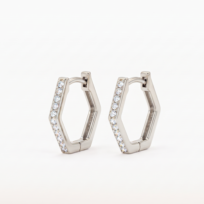 hexagon huggie earrings​

