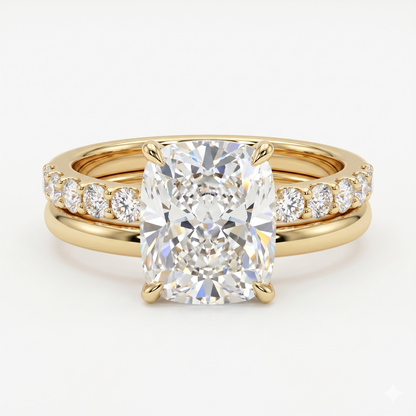 3.00ct Cushion Cut Lab -Grown Engagement Ring set