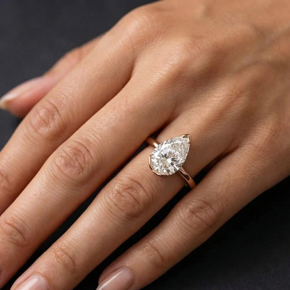 1.25 ct Pear Lab-Grown Engagement Ring - Elegant Solitaire