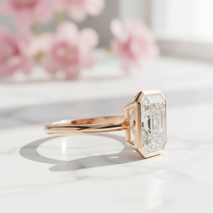 1.750 ct Radiant Cut Lab-Grown Engagement Ring - Bezel Set