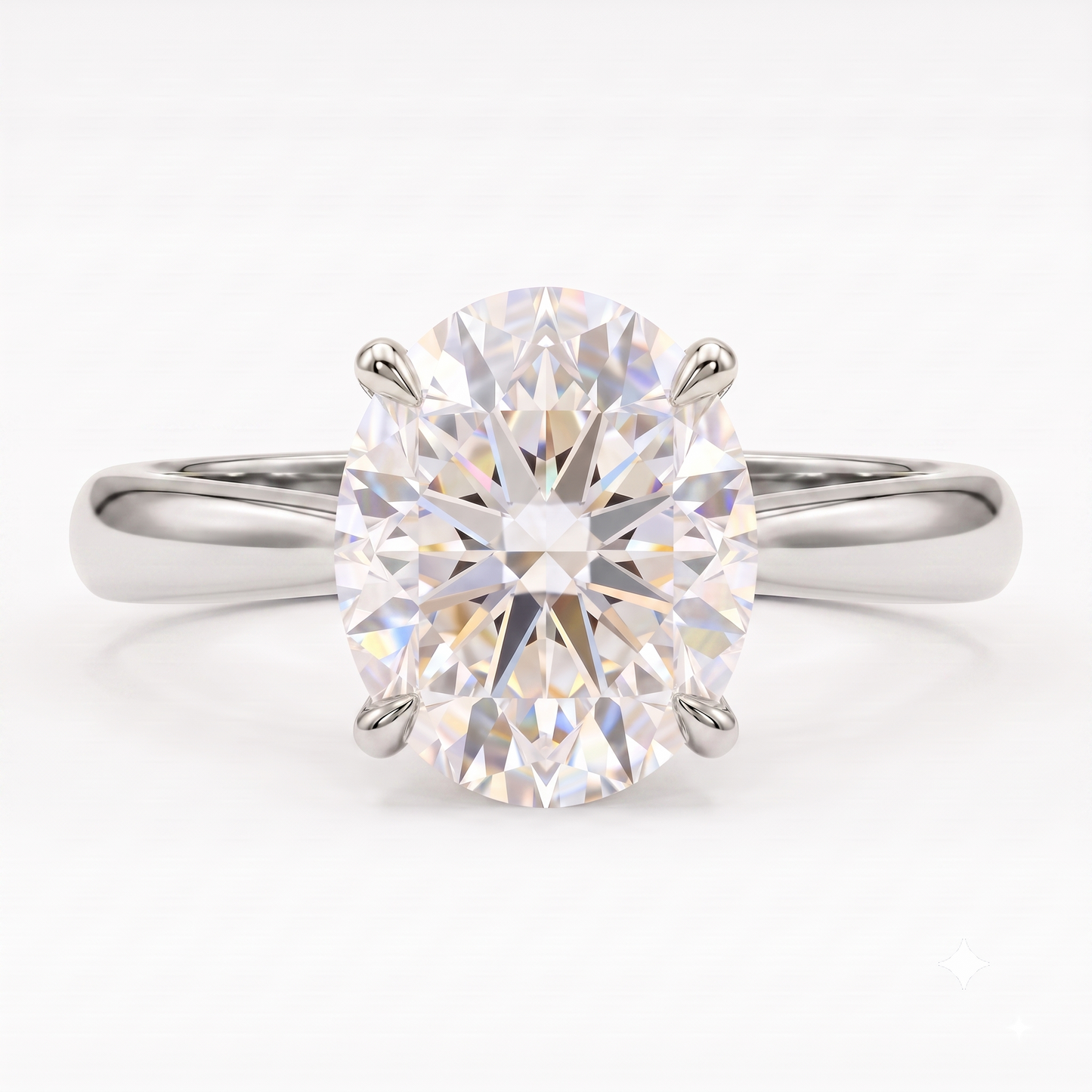 1.00CT Oval Cut Lab Grown Diamond Solitaire Engagement Ring