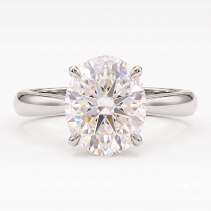 1.00CT Oval Cut Lab Grown Diamond Solitaire Engagement Ring