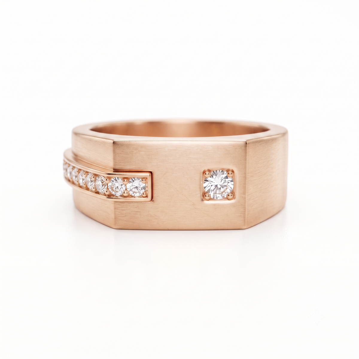 0.30 Ct Lab Grown Diamond Men's Ring | 14K Gold Wide Band Statement Ring