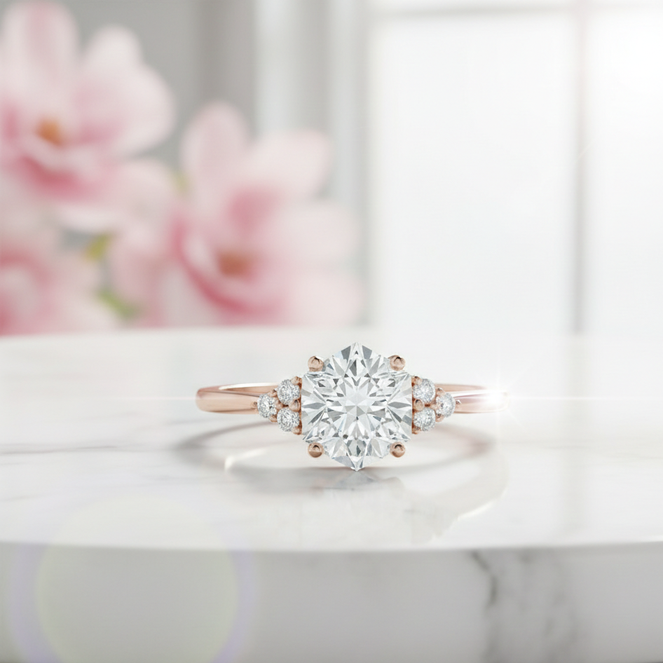 1.56ct Hexagon Cut Lab-Grown Engagement Ring