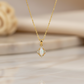 14K Gold Oval Opal Pendant Necklace – Dainty Jewelry