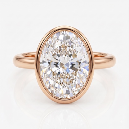 2.00 ct Oval diamond Bezel set lab-grown diamond ring