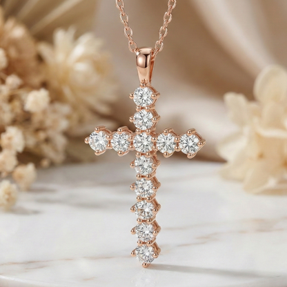 1.30Ct Brilliant Lab-Grown Cross Necklace