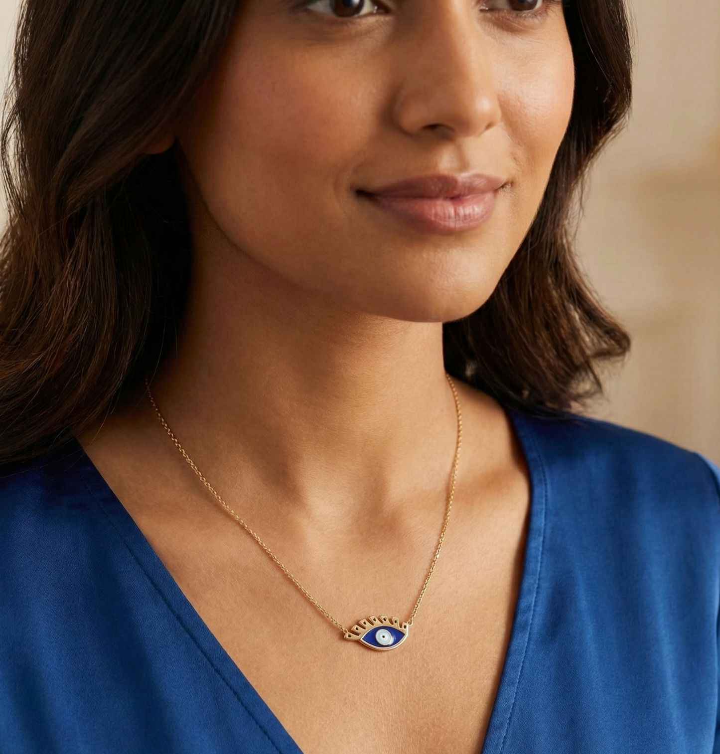 Gold Evil Eye Necklace – Protection Pendant Jewelry