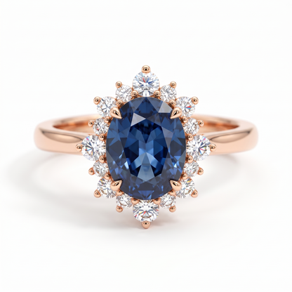 1.5ct Oval Cut Grey Engagement Lab-Grown Ring