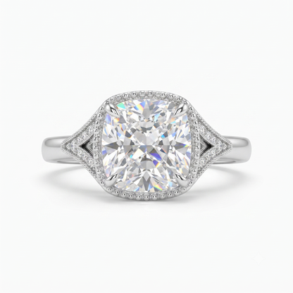 Old Mine Cut Antique Cushion Cut Lab-Grown Engagement Ring