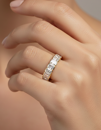 5.04 Ct Radiant Cut Lab-Grown Wedding Band Full Eternity