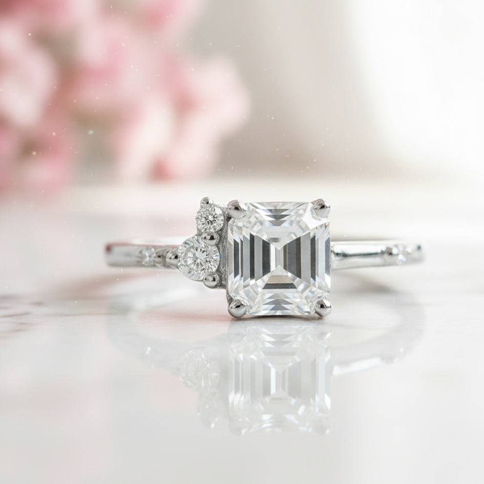 1.700ct Asscher Cut Lab-Grown Diamond Engagement Ring