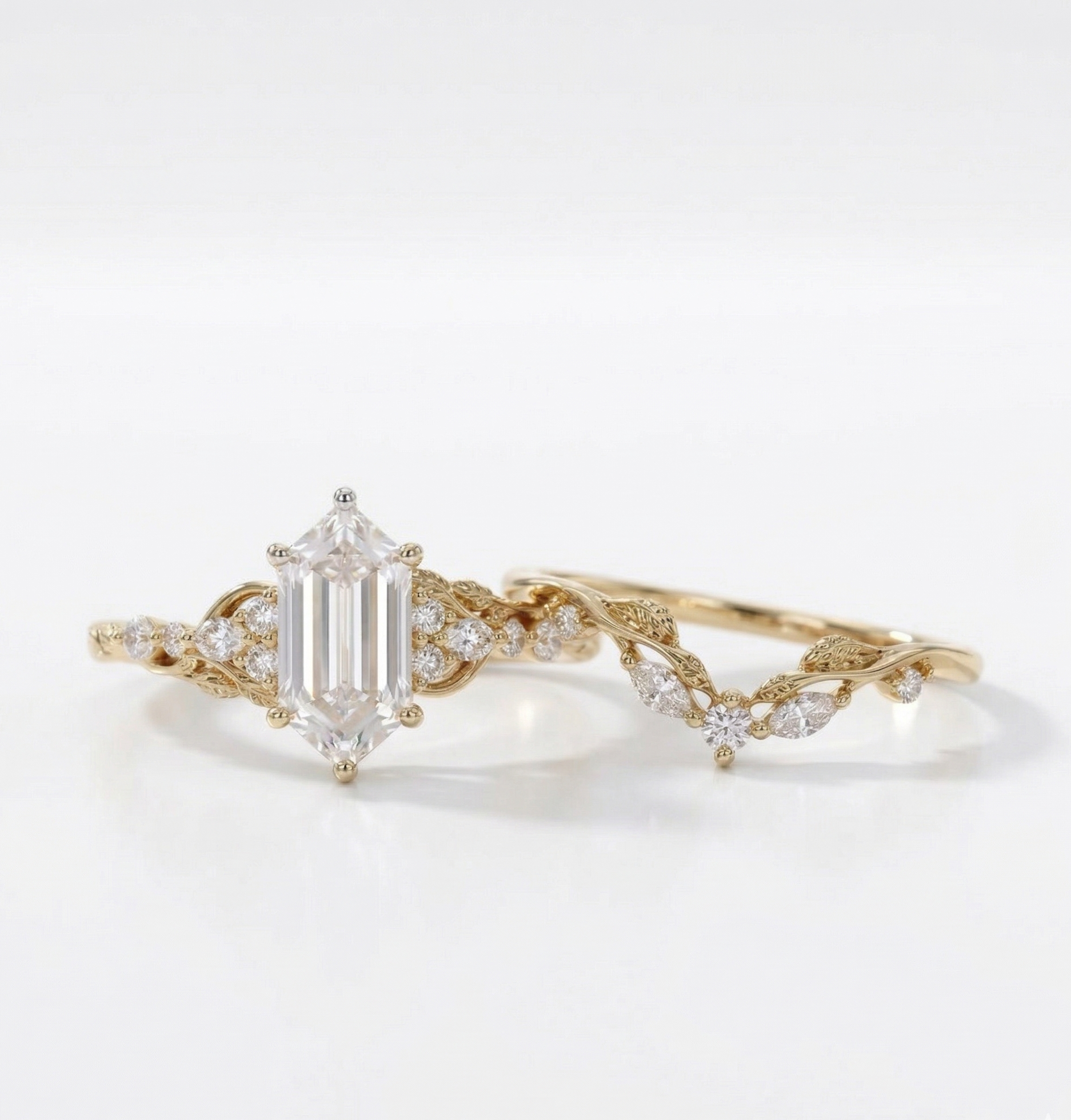 elongated hexagon engagement ring​


