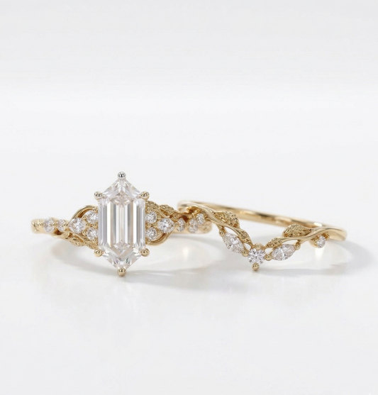 elongated hexagon engagement ring​

