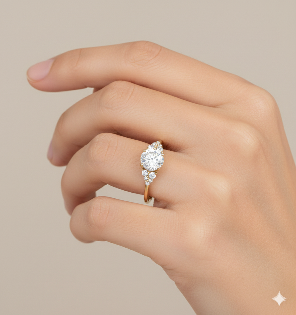 1.14ct Round Cut Lab-Grown Diamond Engagement Ring 14k Yellow Gold