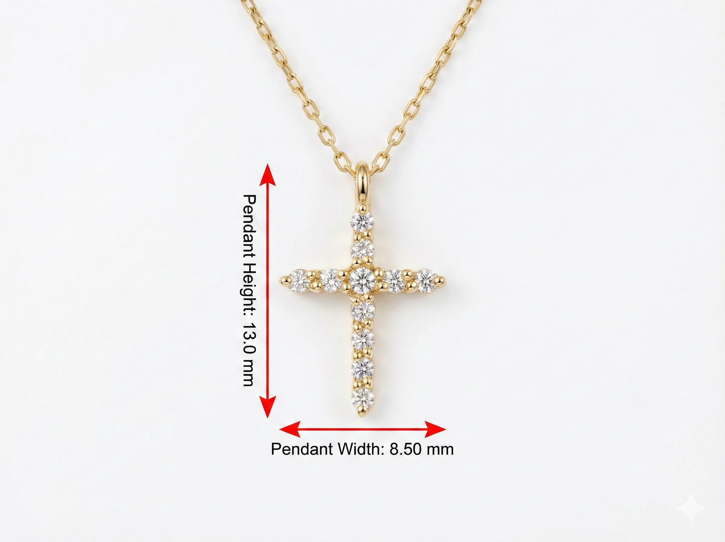 0.150 Ct Dainty Cross Pendant Necklace