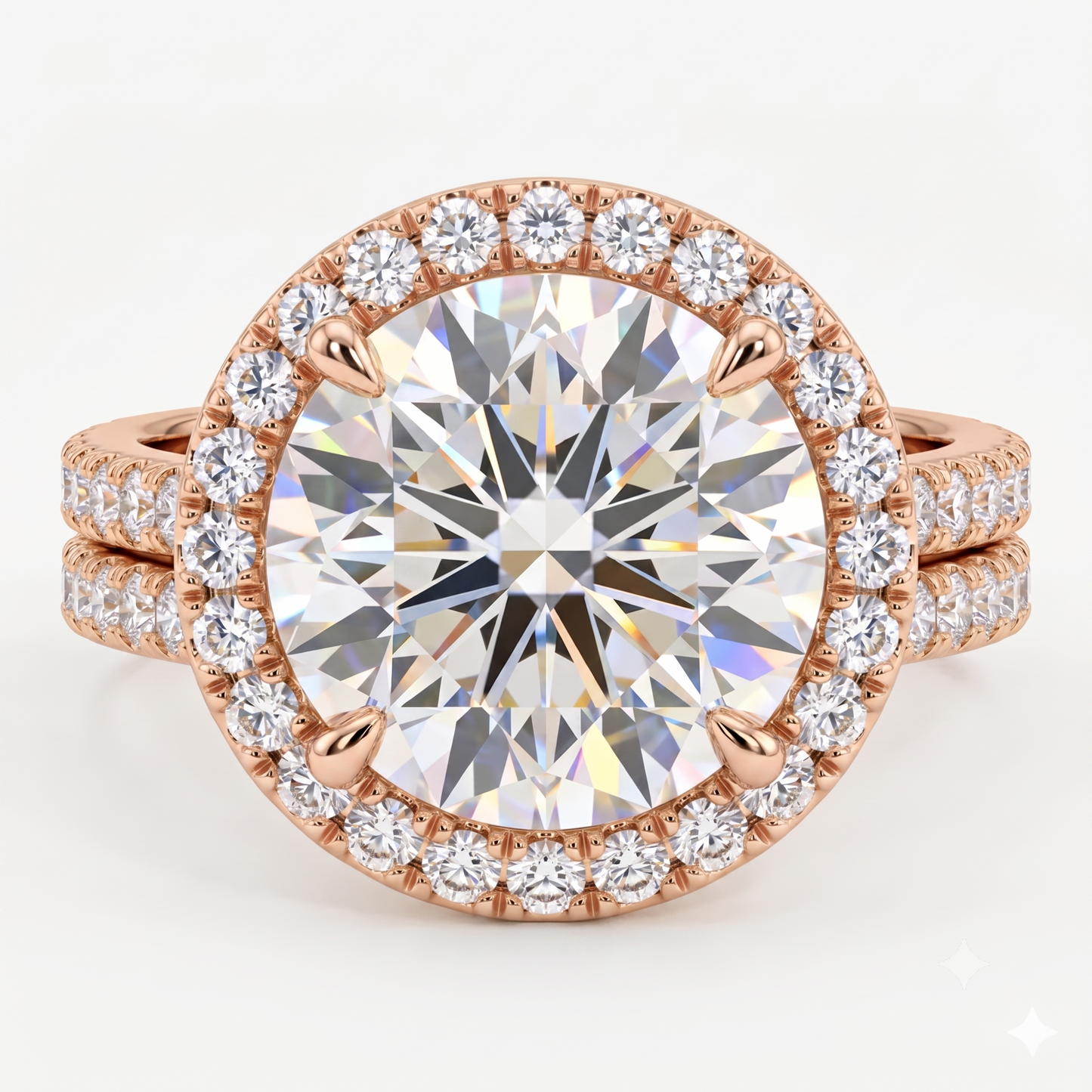 1.00ct Halo Round cut Lab-Grown engagement ring
