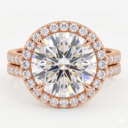 1.00ct Halo Round cut Lab-Grown engagement ring