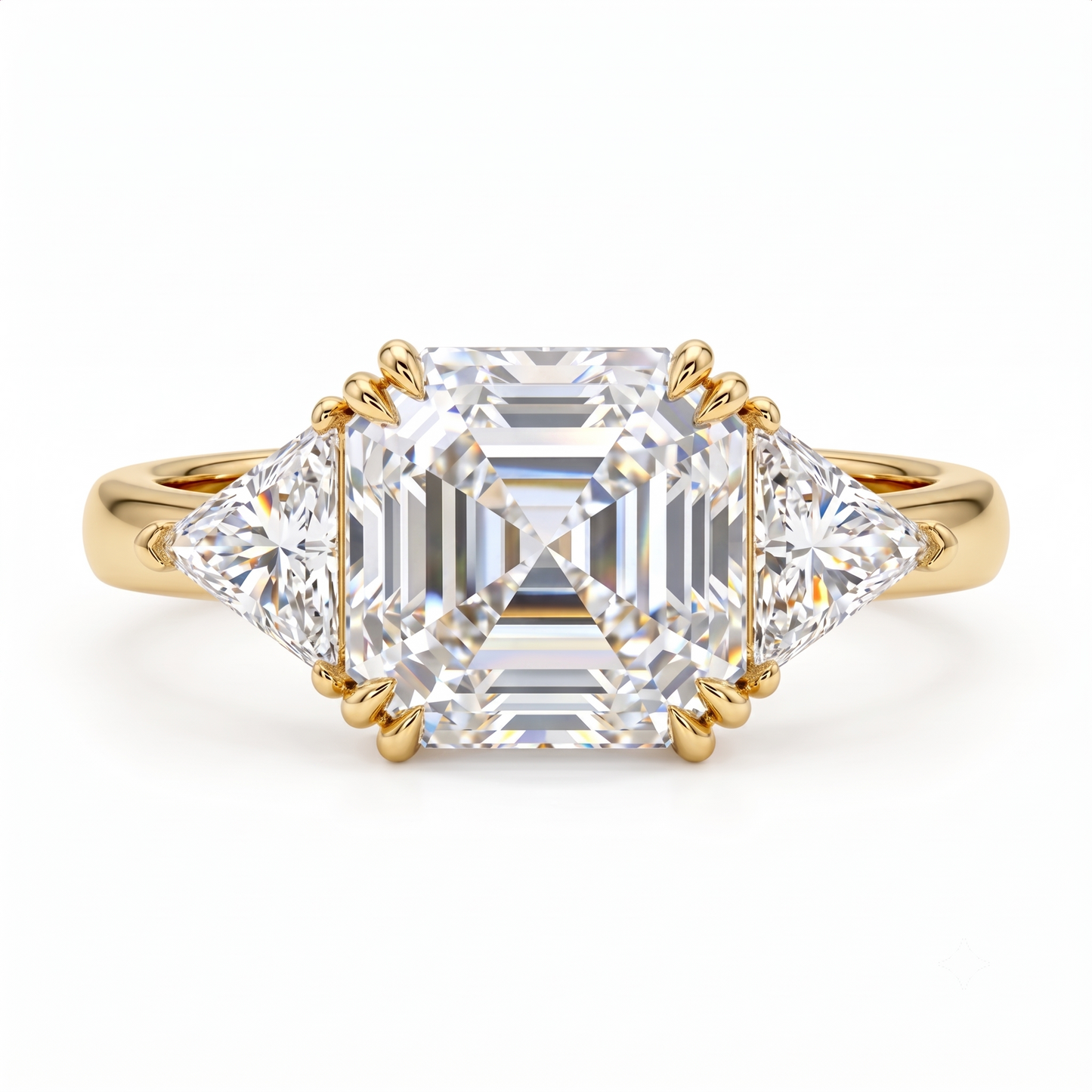 1.50CT Asscher Cut Three Stone Ring Lab-Grown Engagement Ring