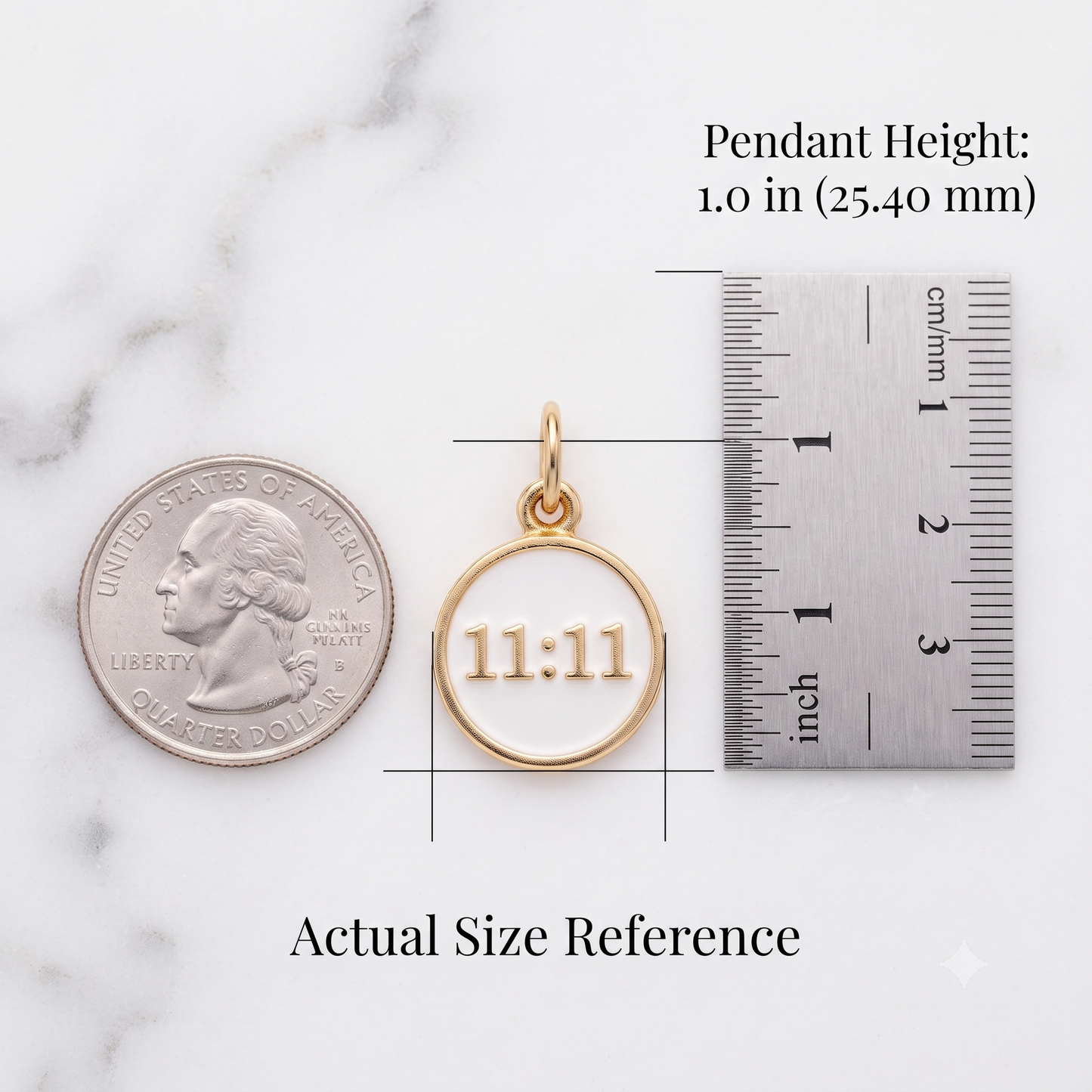 11:11 Angel Number Pendant Necklace, Manifestation Necklace 14K Gold