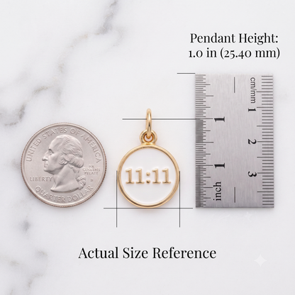 11:11 Angel Number Pendant Necklace, Manifestation Necklace 14K Gold