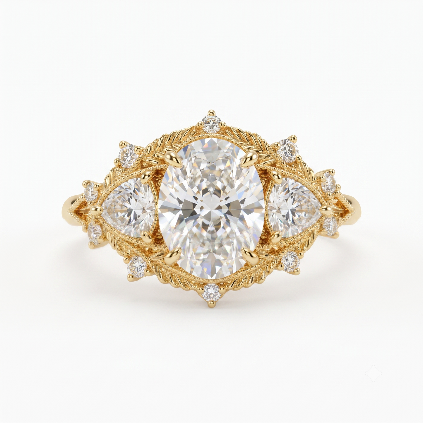 2.00ct Oval Lab-Grown engagement ring art deco