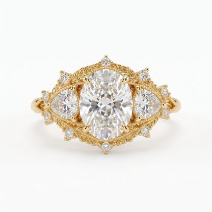 2.00ct Oval Lab-Grown engagement ring art deco