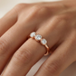 0.11 Ct Three-Stone Moissanite Ring – 14K Solid Gold Bezel