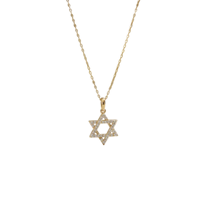 Spiritual Star of David Pendant – 14K Gold Lab Diamonds