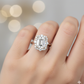 3.5ct Emerald Cut Moissanite Engagement Ring • Unique Vintage Yellow Gold Bridal Ring