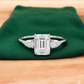 2.10ct Emerald Cut Lab Grown Diamond Engagement Ring • 3-Stone