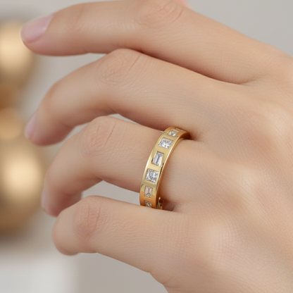 1.02Ct Baguette Princess Cut Wedding Ring