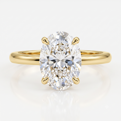 1.00ct Oval Cut Lab Grown Diamond Solitaire Minimalist Engagement Ring
