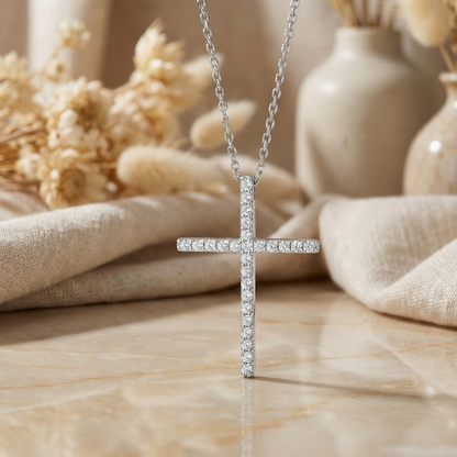 0.12 CT Diamond Cross Necklace - Easy & Classic