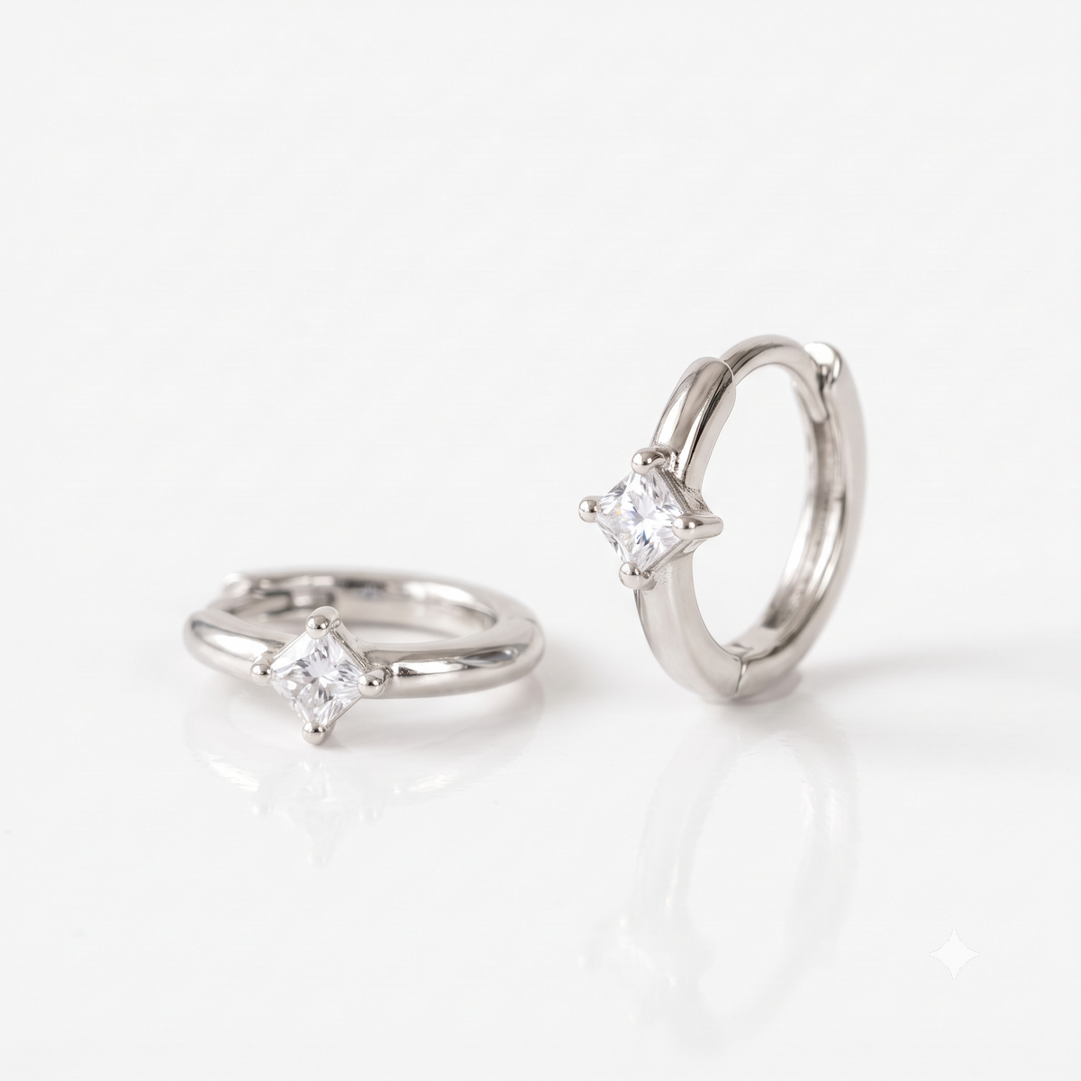 princess cut diamond hoop earrings