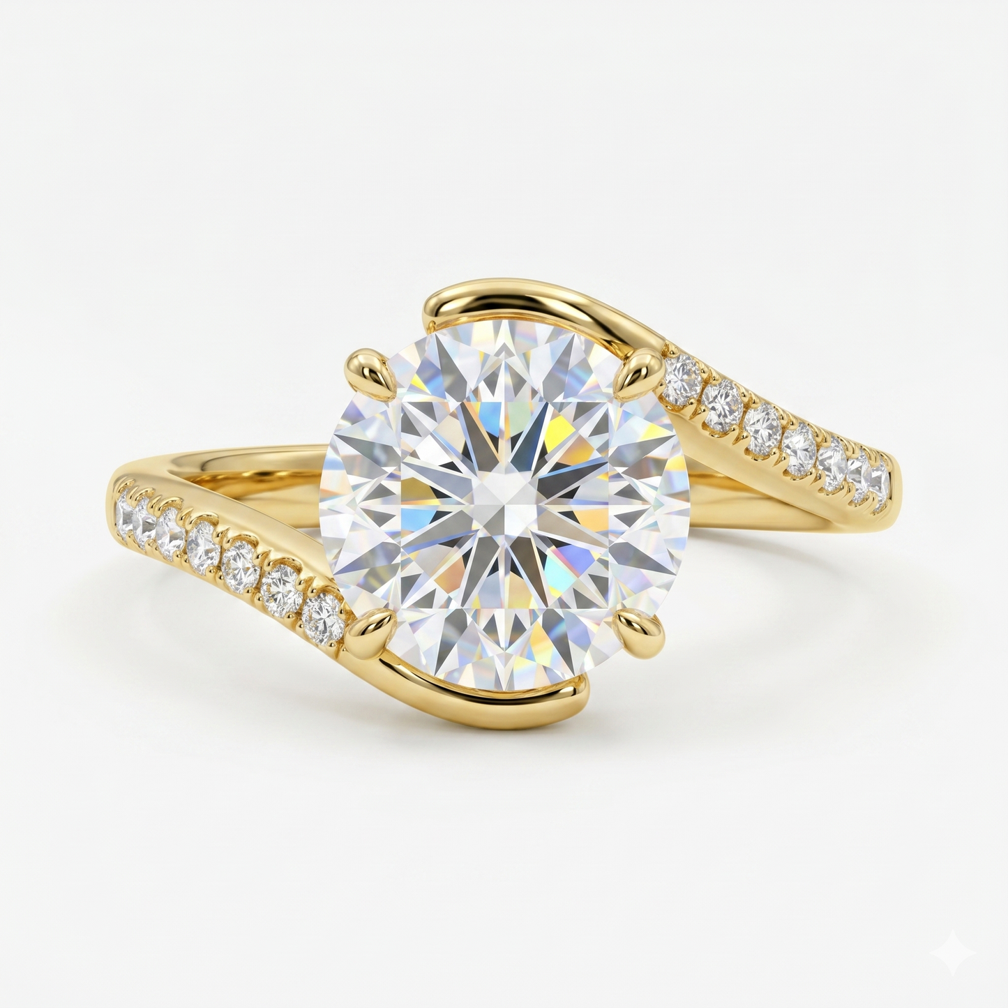 1.00 Carat Round Pave Lab-Grown Engagement Ring for Women