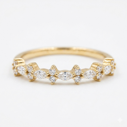 0.250ct  Vintage Marquise Lab-Grown wedding band