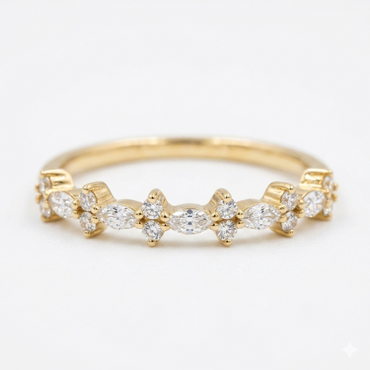 0.250ct  Vintage Marquise Lab-Grown wedding band