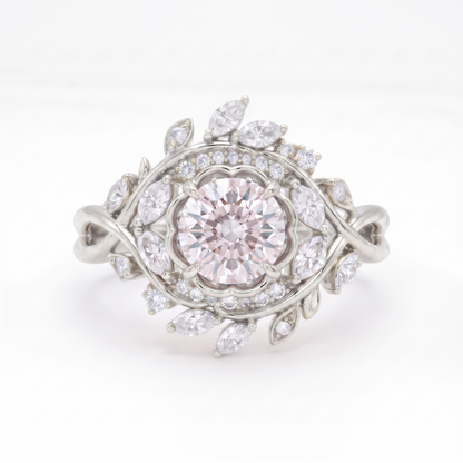 2.00ct  Round Cut Lab Grown Diamond Cluster Engagement Ring