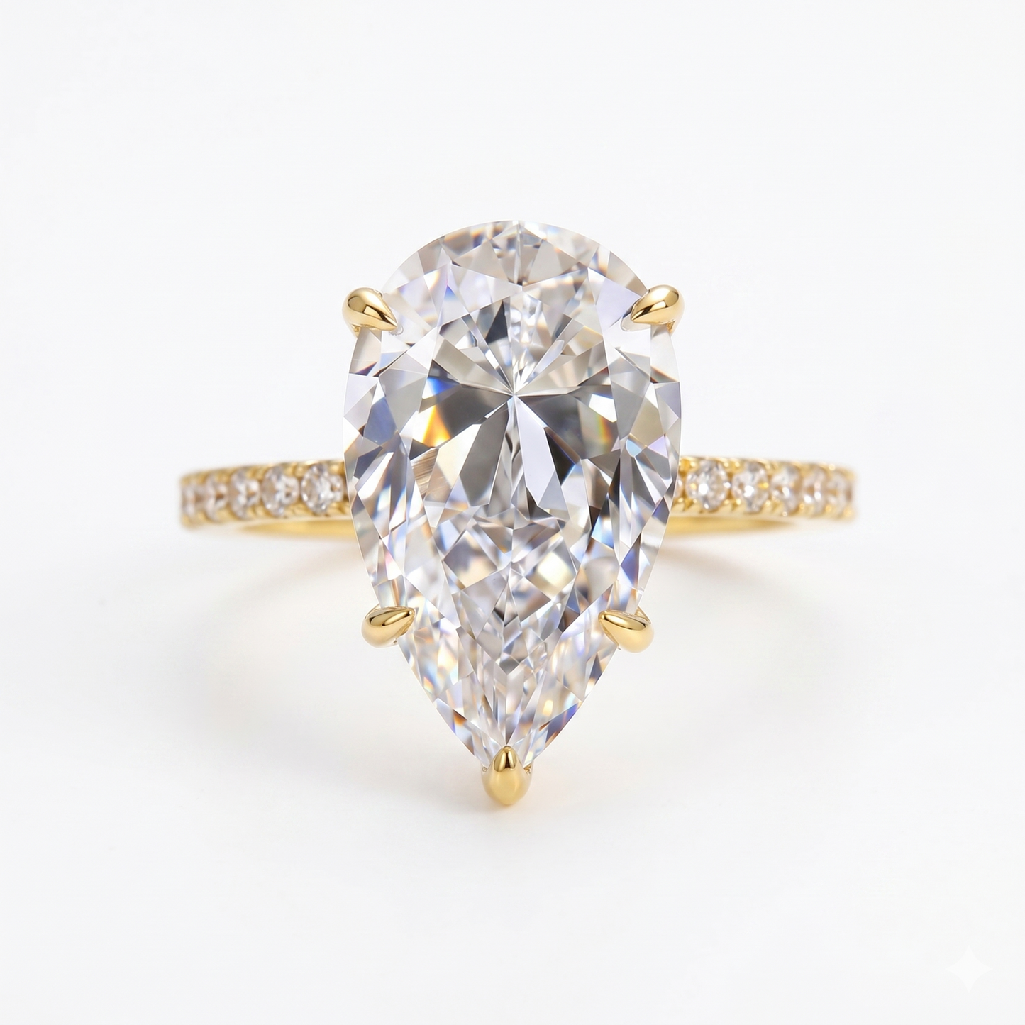 2.300 CT Pear Shape Natural Diamond Engagement Ring