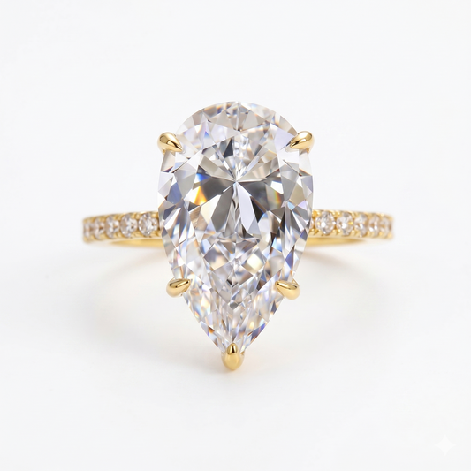 2.300 CT Pear Shape Natural Diamond Engagement Ring