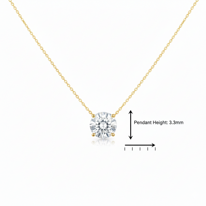 0.130 Ct Solid 14K Gold Floating Necklace