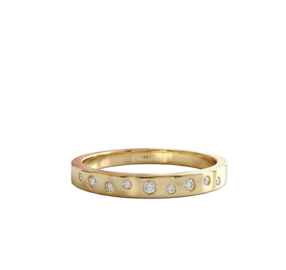 0.13 Ct Lab-Grown Diamond Wedding Band – 14K Gold Ring