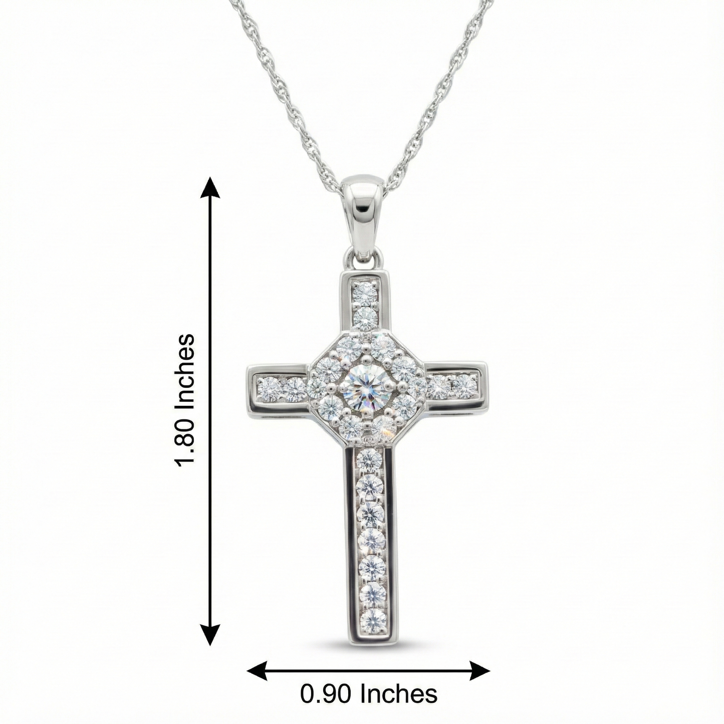 1.200ct Lab-Grown Cross Necklace