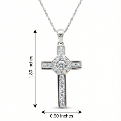 1.200ct Lab-Grown Cross Necklace