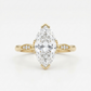 2.0 CT Marquise Cut Moissanite Engagement Ring, Vintage Inspired Ring