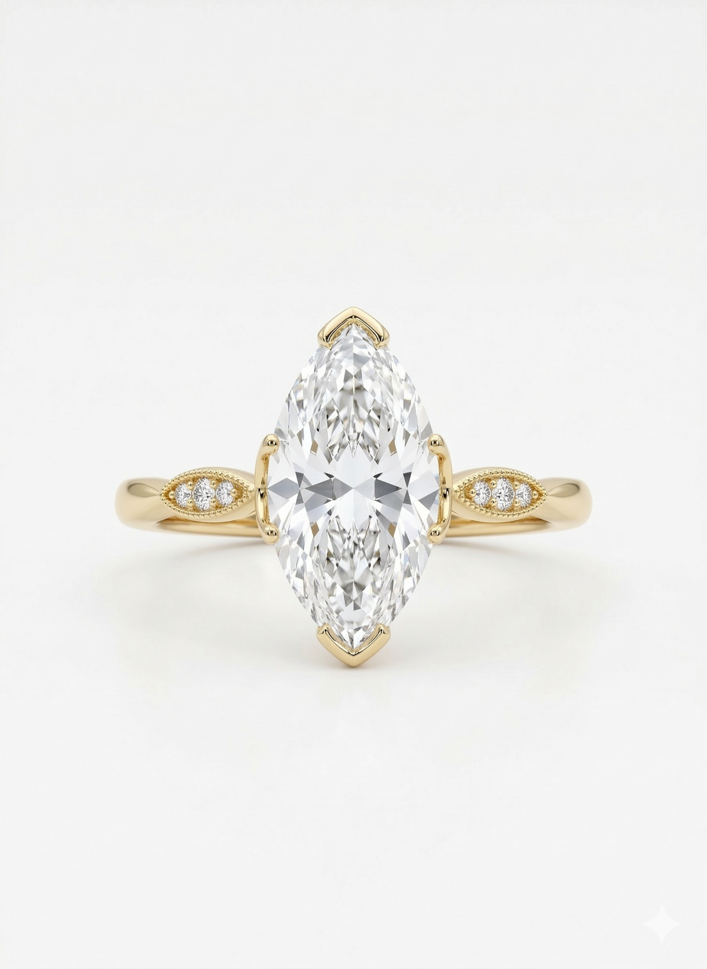 2.0 CT Marquise Cut Moissanite Engagement Ring, Vintage Inspired Ring