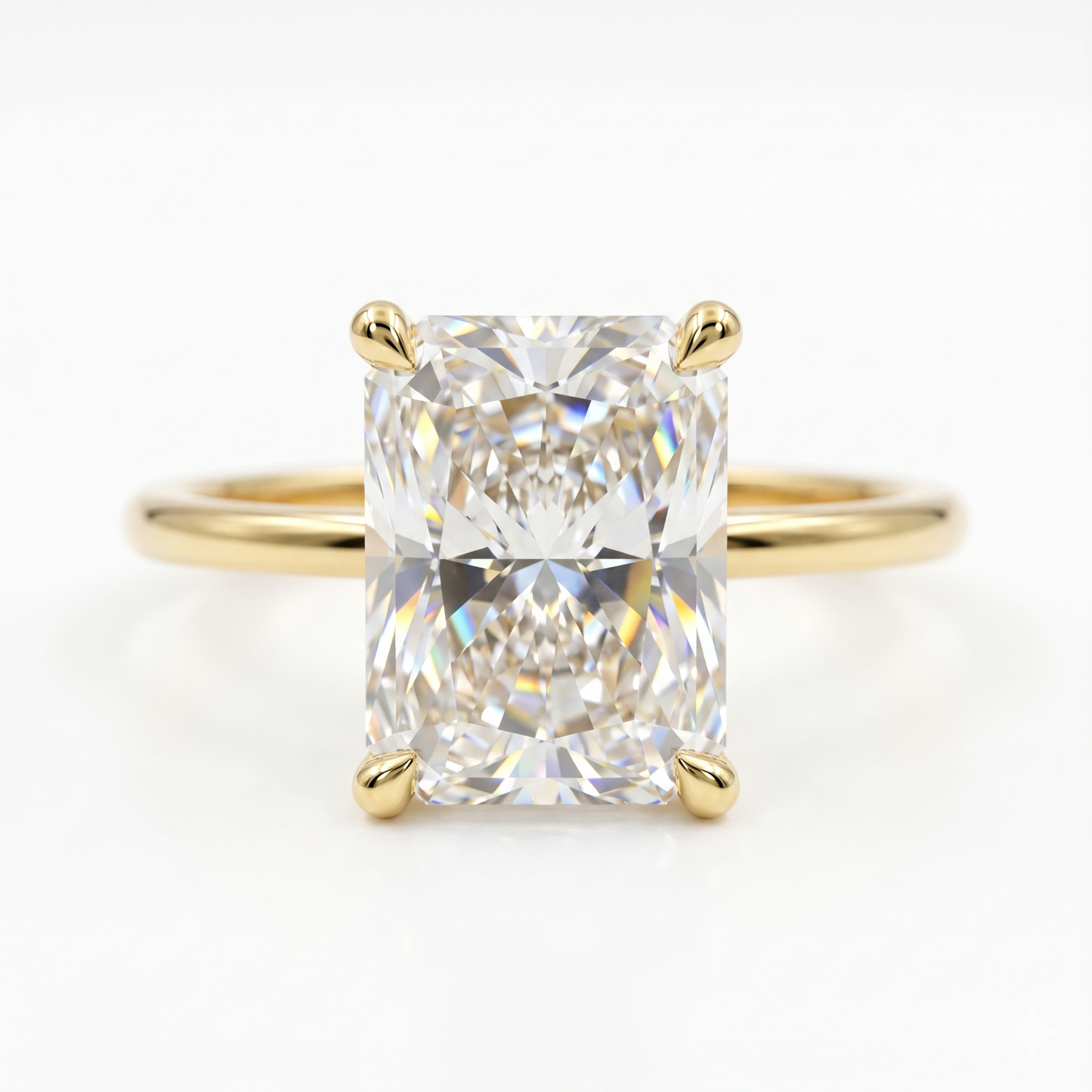1.5 CT Radiant Cut Solitaire Lab-Grown Engagement Ring