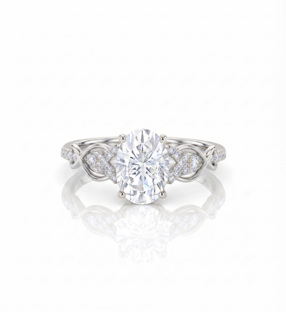 1.25 ct  Oval Lab-Grown  Vintage Diamond Engagement Ring